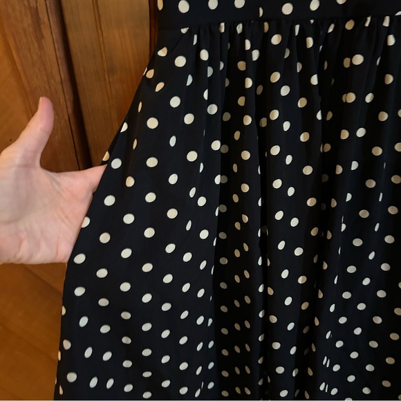 Everly Navy Dress with navy and cream Polka Dots - Picture 4 of 6